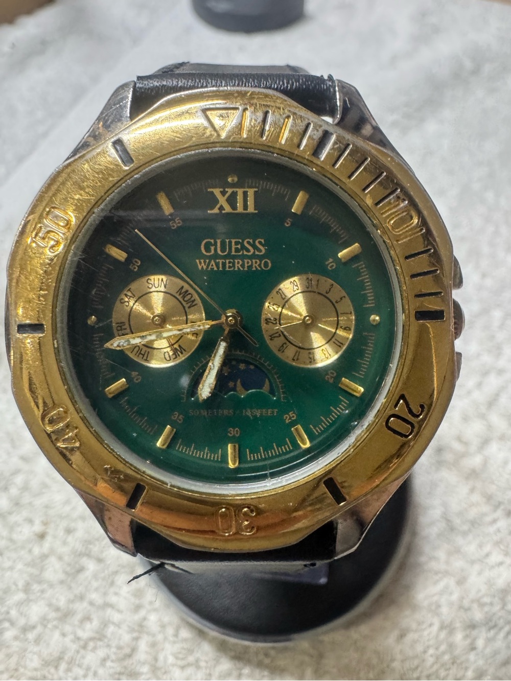 Guess Gold-Tone Case Green Dial Men’s Watch